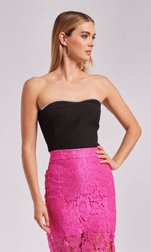 Ettie Crystal Crepe Bustier | Black