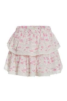 Womens | Ruffle Mini Signature Fragrance Print Skirt | Sterling Dusk