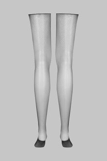 Fishnet cut and curled stockings - Les Coquetteries | Black