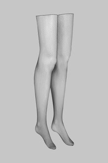 Fishnet cut and curled stockings - Les Coquetteries | Black
