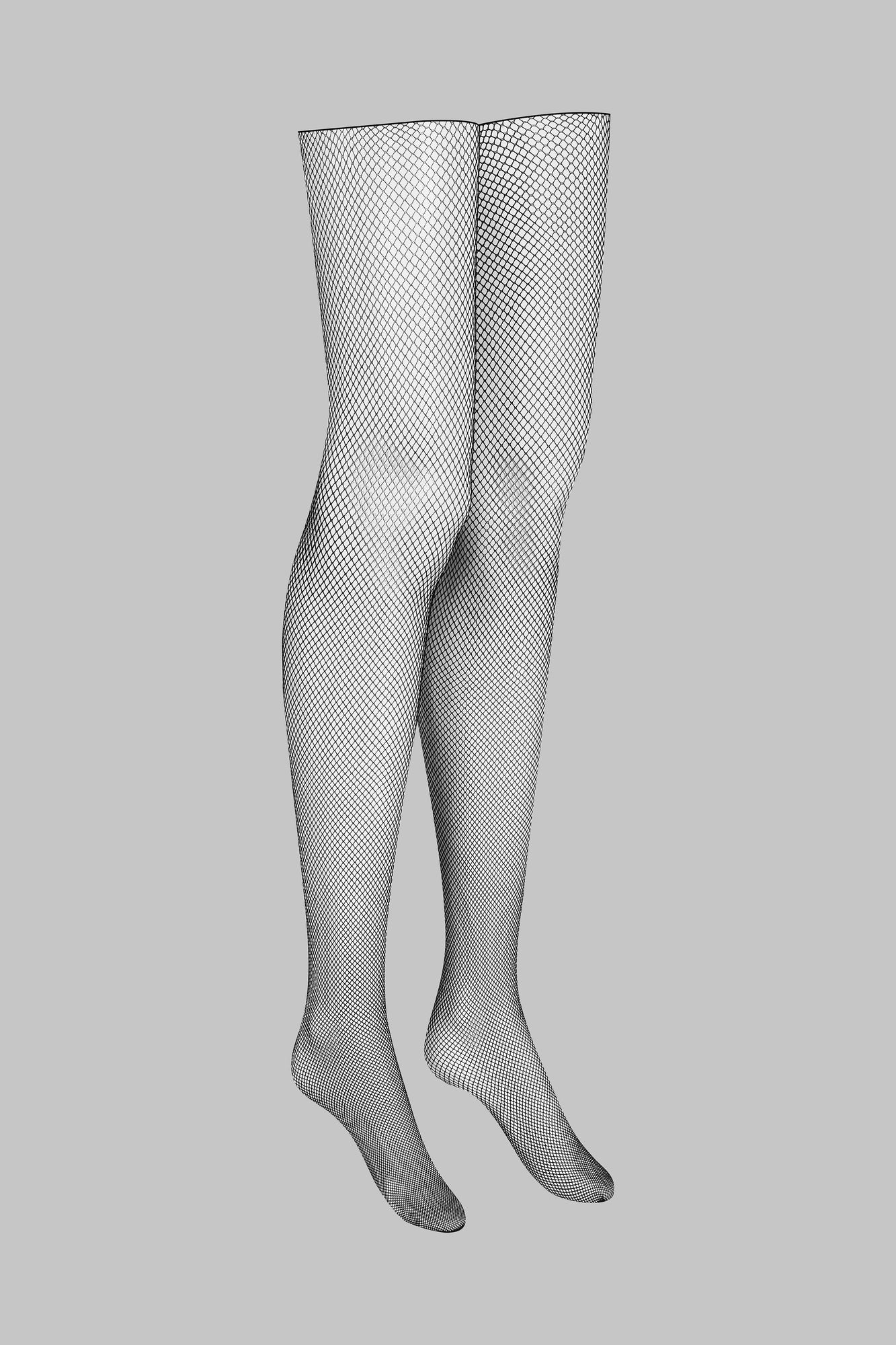 Fishnet cut and curled stockings - Les Coquetteries | Black