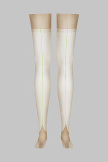 Authentic neon seamed nylon stockings -15D - Les Coquetteries | Green