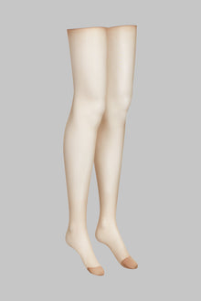 Cut and curled sheer stockings - 20D - Les Coquetteries | Black