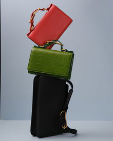Audrey Mini Clutch | Sage Crocodile