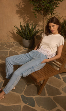 Chandra Denim Jogger | Light Blue