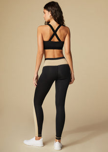 MELROSE LEGGINGS - BLACK + TAN - TAN + LINES by Sivan Ayla