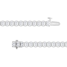 Womens | Tennis Bracelet | 14K White Gold | 7 CTW Oval Cut Natural Diamond | G-SI