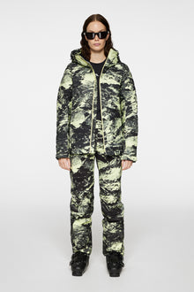 Women | W Thermic Down Jacket Printed | Mountain Glitch Lime