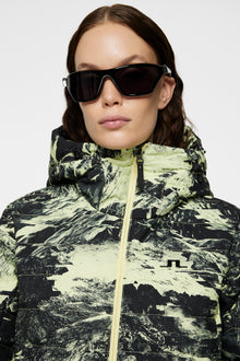 Women | W Thermic Down Jacket Printed | Mountain Glitch Lime