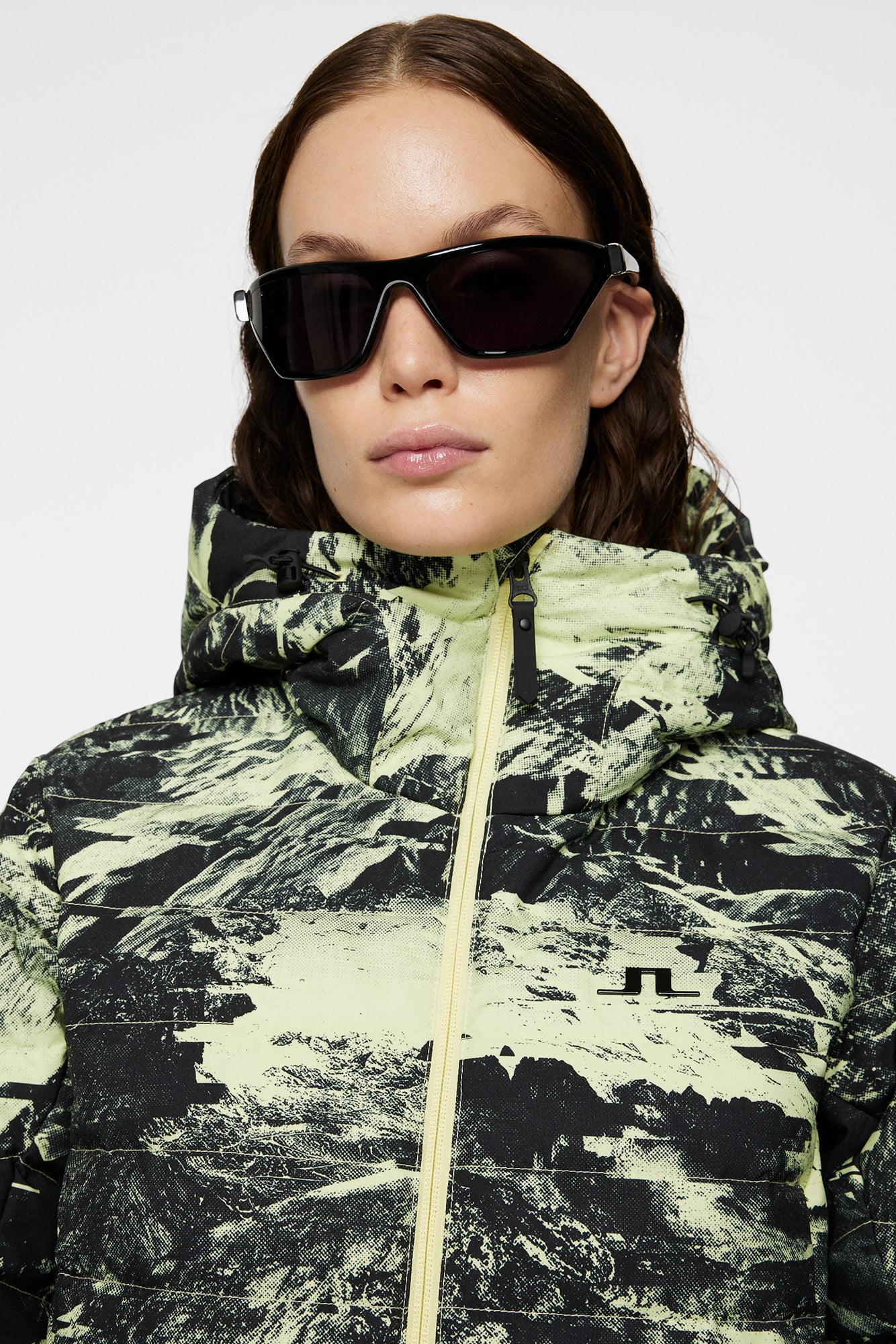 Women | W Thermic Down Jacket Printed | Mountain Glitch Lime