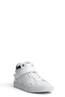 Mid Flash Smooth Calfskin Sneakers | White