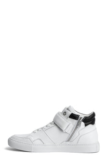 Mid Flash Smooth Calfskin Sneakers | White