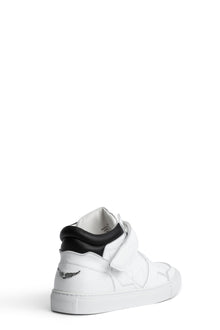 Mid Flash Smooth Calfskin Sneakers | White