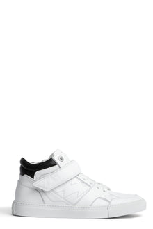 Mid Flash Smooth Calfskin Sneakers | White