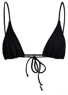 Sacred Tie Back Tassel Bikini Top | Dark Seas Black