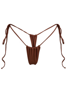 Sanctuary Tassel Thong Bikini Bottom | Skinny Dip Brown