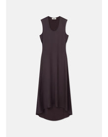 Sansa | Satin Asymmetrical Midi Dress | Storm