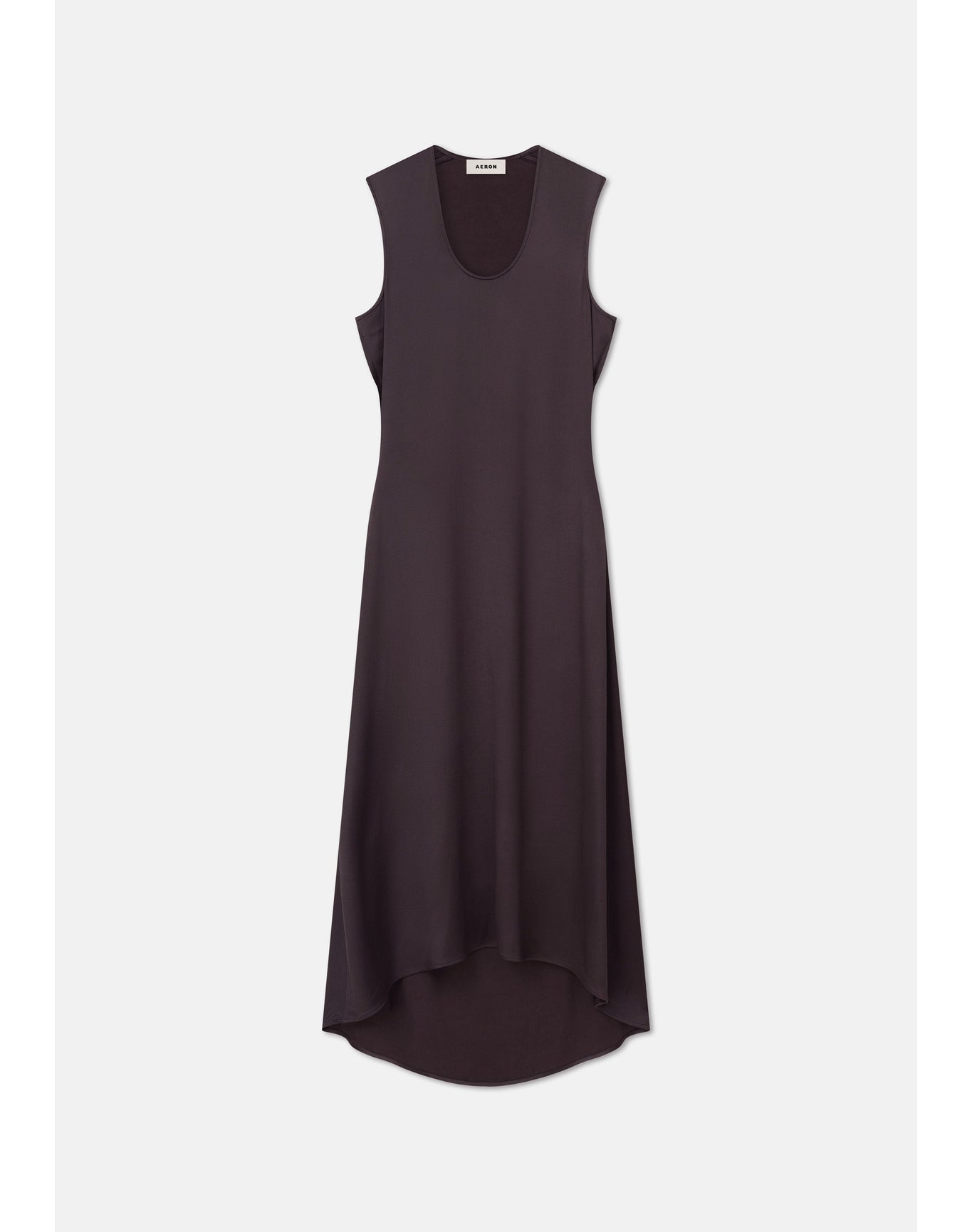Sansa | Satin Asymmetrical Midi Dress | Storm
