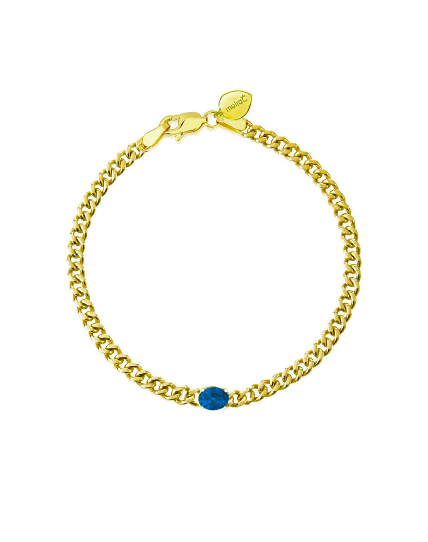 Sapphire Cuban Link Bracelet | September Birthstone | Blue