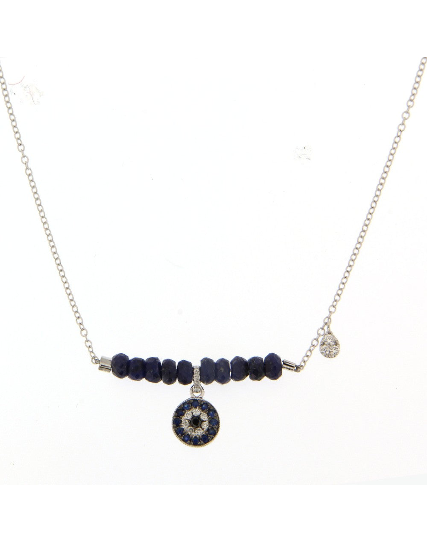 Sapphire Evil Eye Sapphire Bead Necklace | Blue