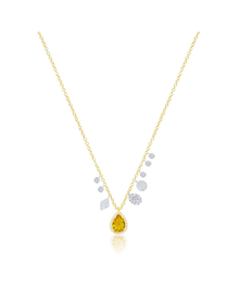 Sapphire Pear Necklace | 14kt Yellow Gold
