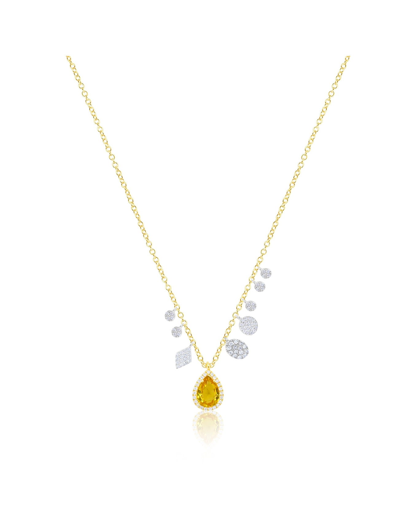 Sapphire Pear Necklace | 14kt Yellow Gold