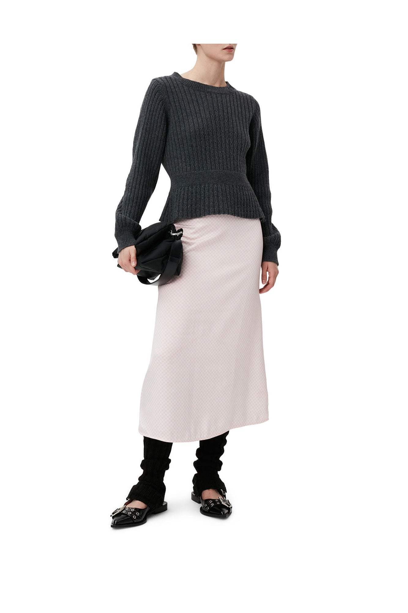 Satin Midi Skirt | Light Lilac