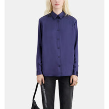 Satin Silk Shirt | Women | Night Blue