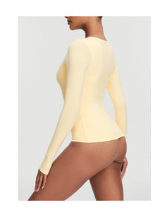 Scoop Neck Long Sleeve Top | Lemon Meringue