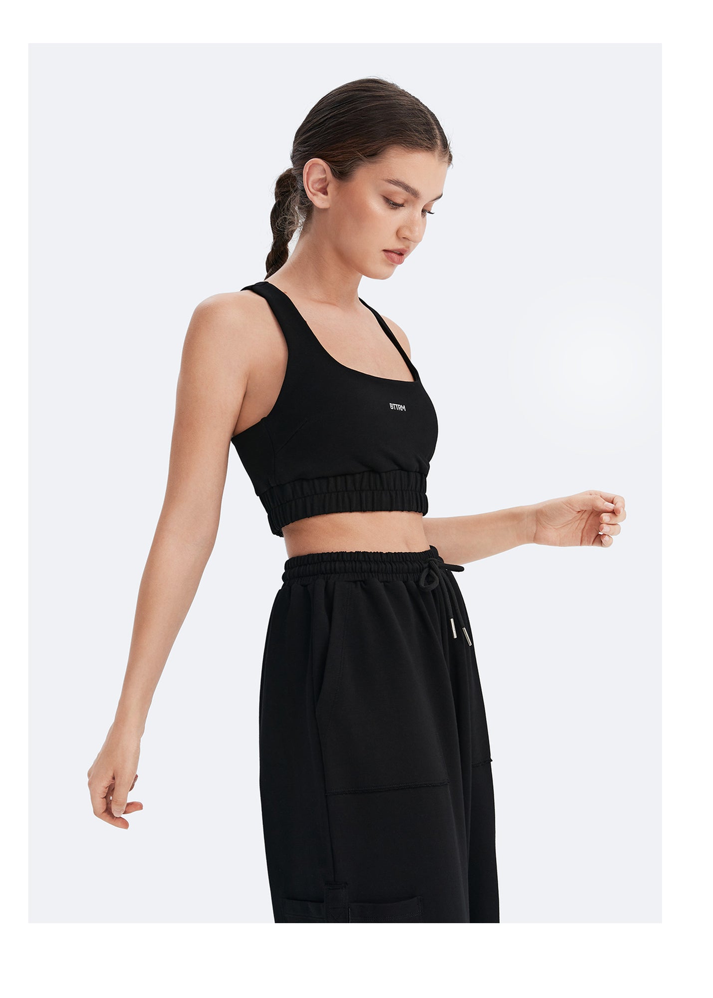 Scoop Neck Racerback Bra | Black