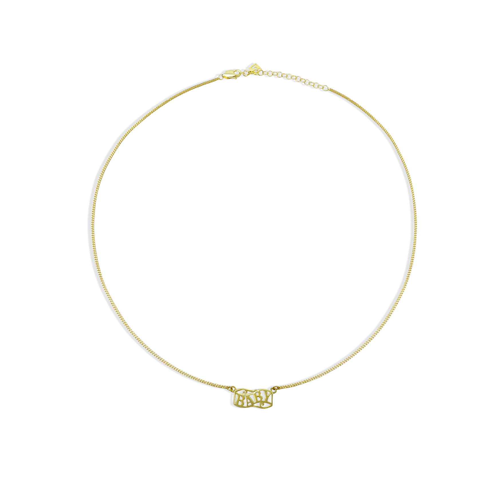 The Baby Mini Nameplate Necklace | 18KT Gold Vermeil