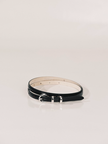 Thin Belt Belt | Black & Silver