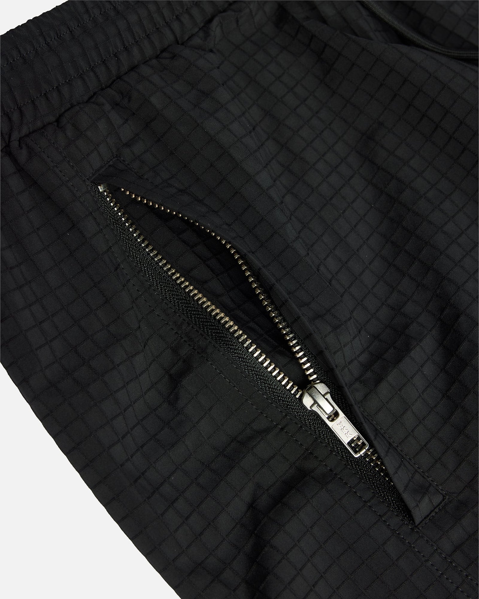 Seamed Nylon Track Pant | Black