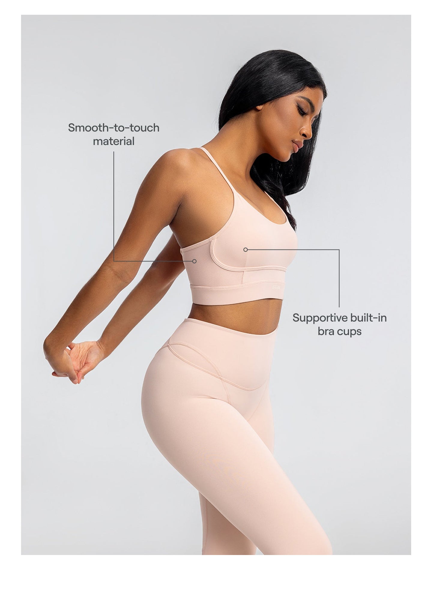 Seamless Crossback Bra | Seashell