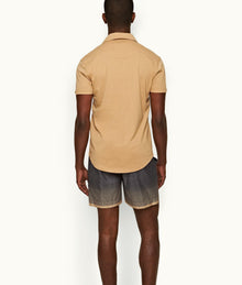 Sebastian Silk Tailored Fit Cotton-Silk Polo Shirt | Biscuit