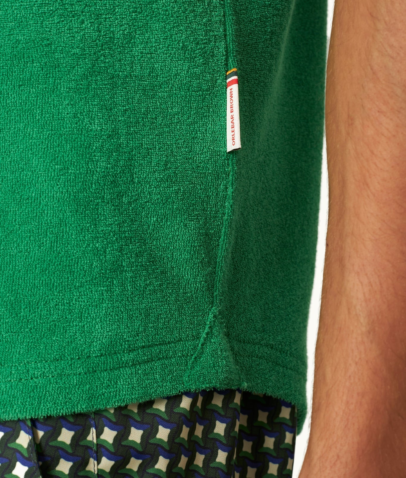 Sebastian Towelling Tailored Fit Cotton Towelling Polo Shirt | Caddie Green