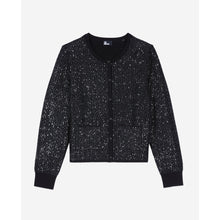 Sequined Knit Cardigan | Women | Black