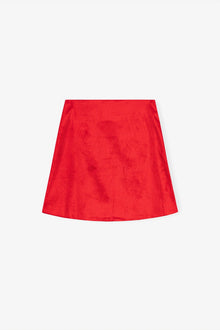 Shiny Corduroy Mini Skirt | High Risk Red