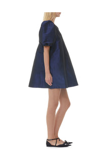 Shiny Taffeta Mini Dress | Sodalite Blue