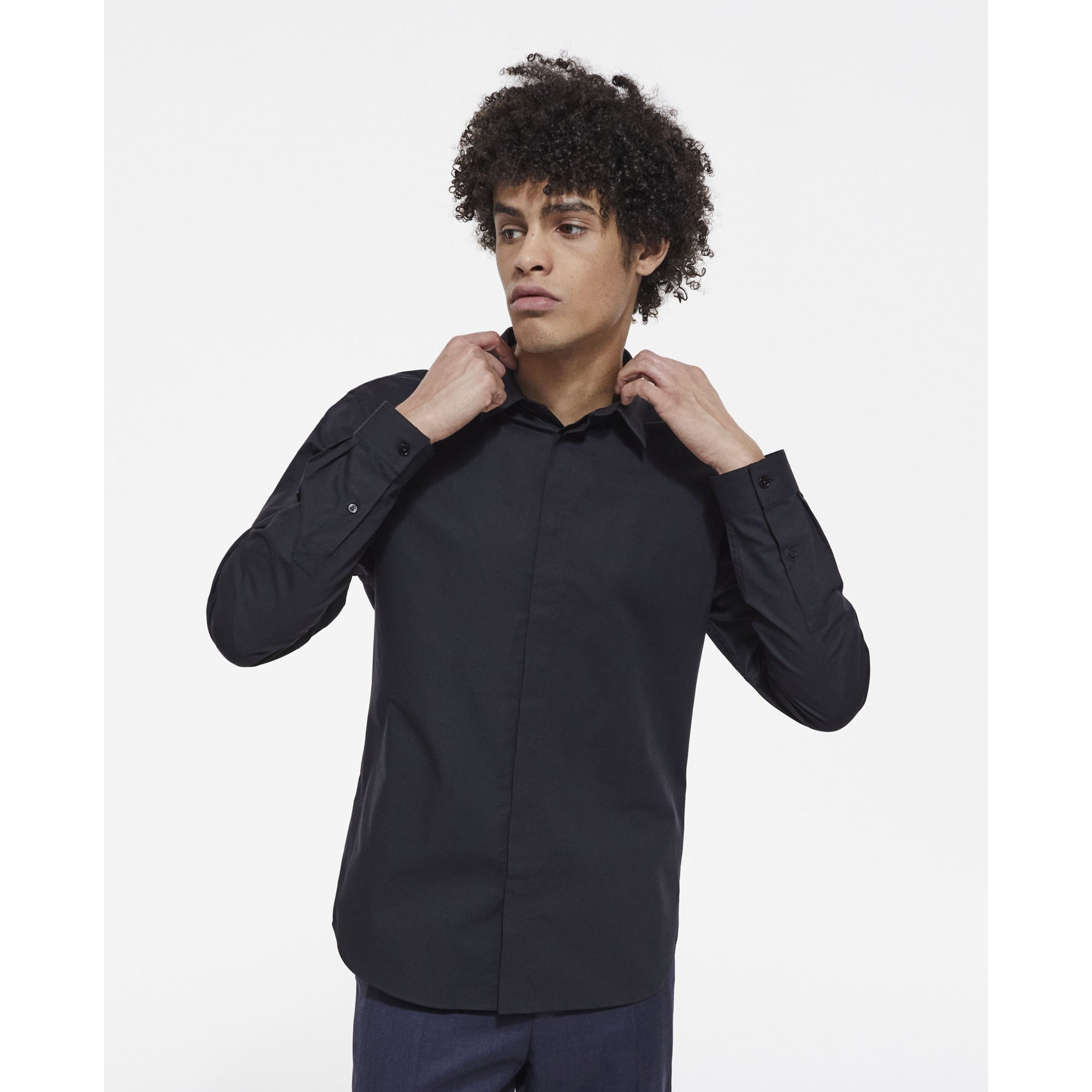 Shirt With Classic Collar | Men | Black