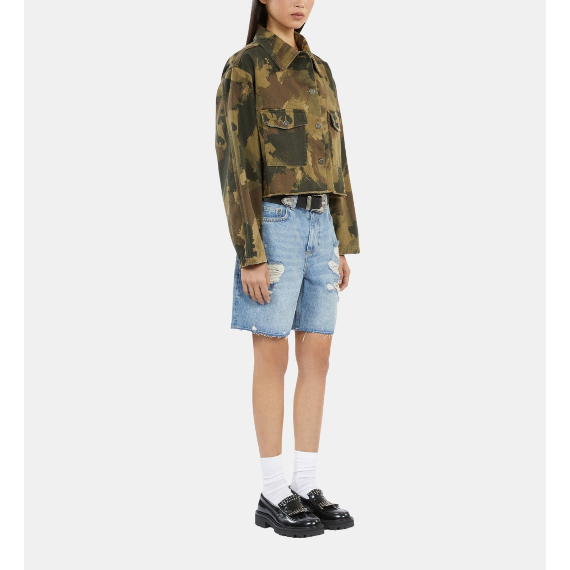 Short Denim Jacket | Women | Camouflage