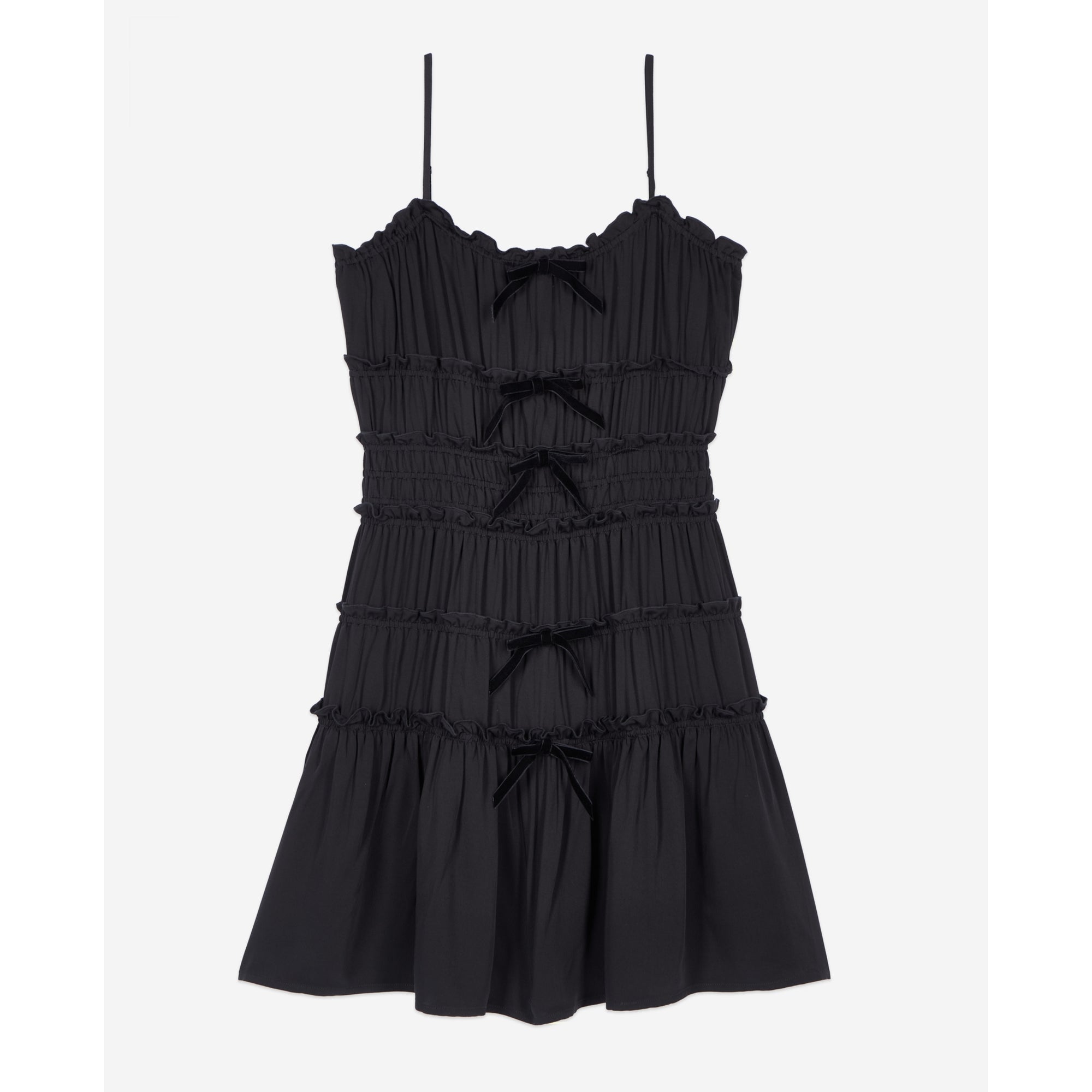 Short Dress With Bows | Women | Black