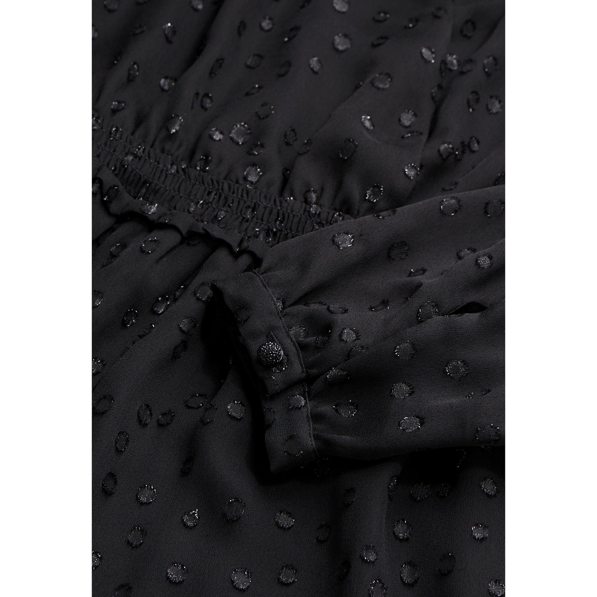 Short Dress With Silver Polka Dots | Women | Black