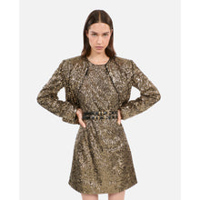 Short Jacket With Golden Sequins | Women | Gold