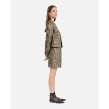 Short Jacket With Golden Sequins | Women | Gold