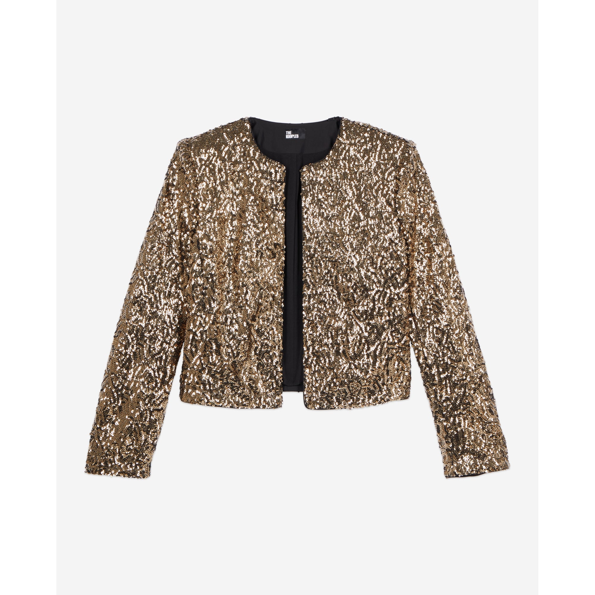 Short Jacket With Golden Sequins | Women | Gold