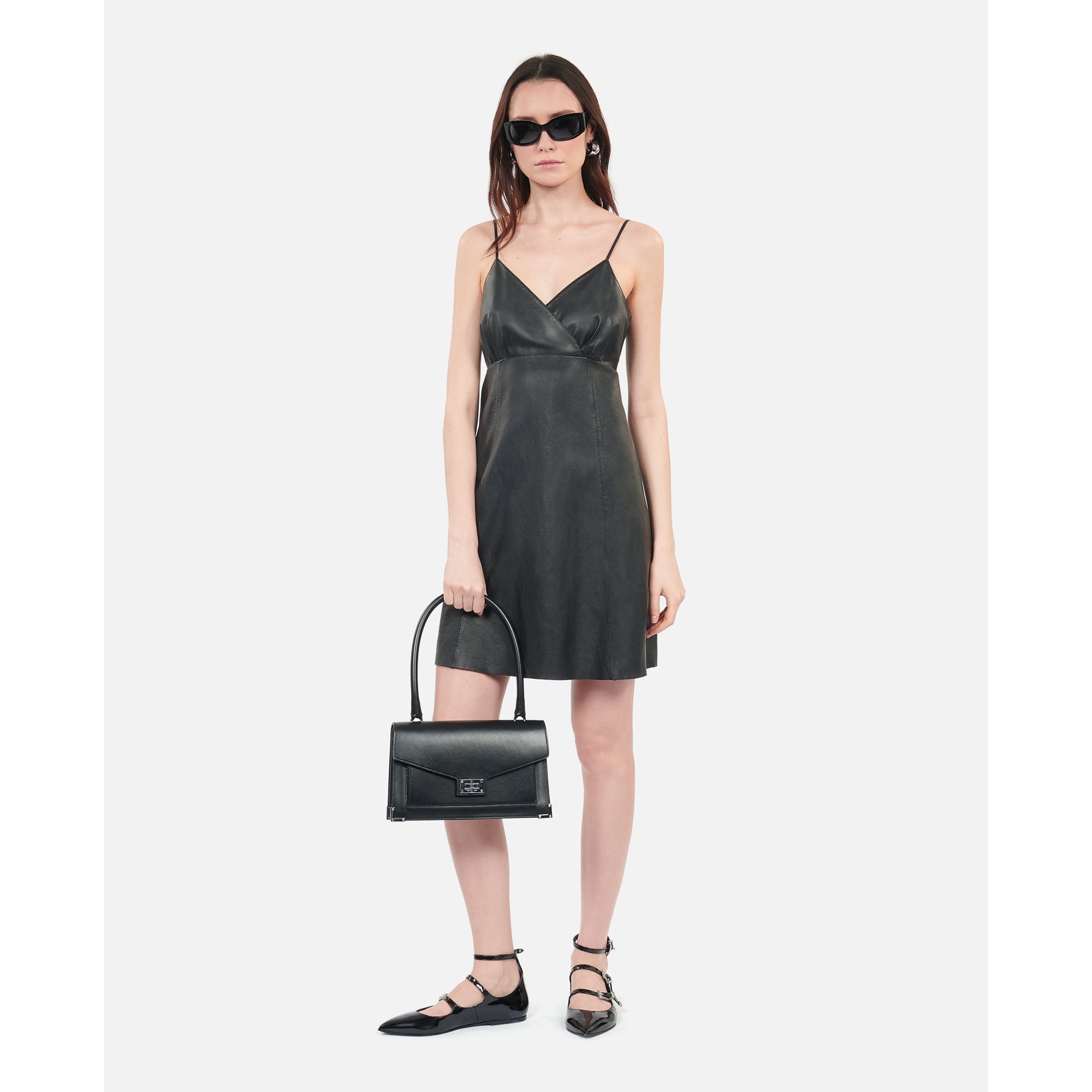 Short Leather Dress | Women | Black