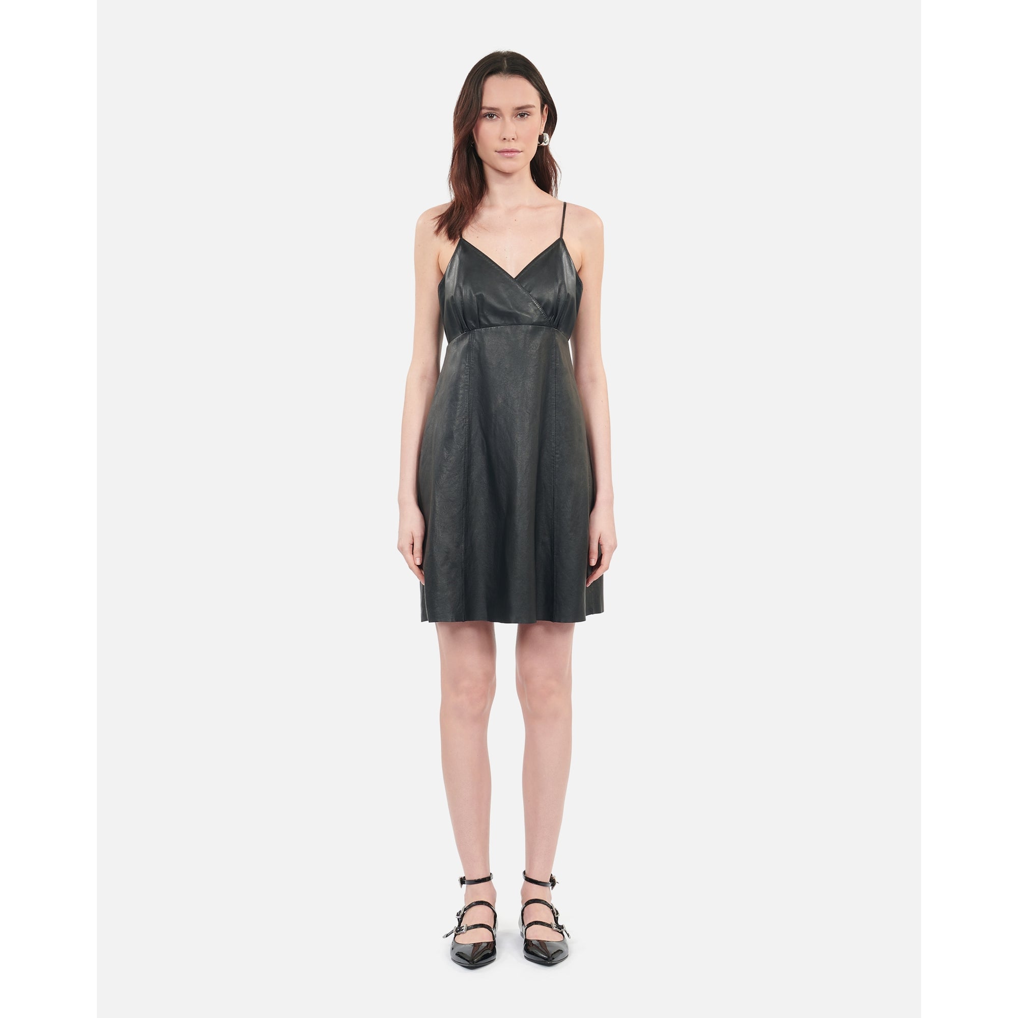 Short Leather Dress | Women | Black