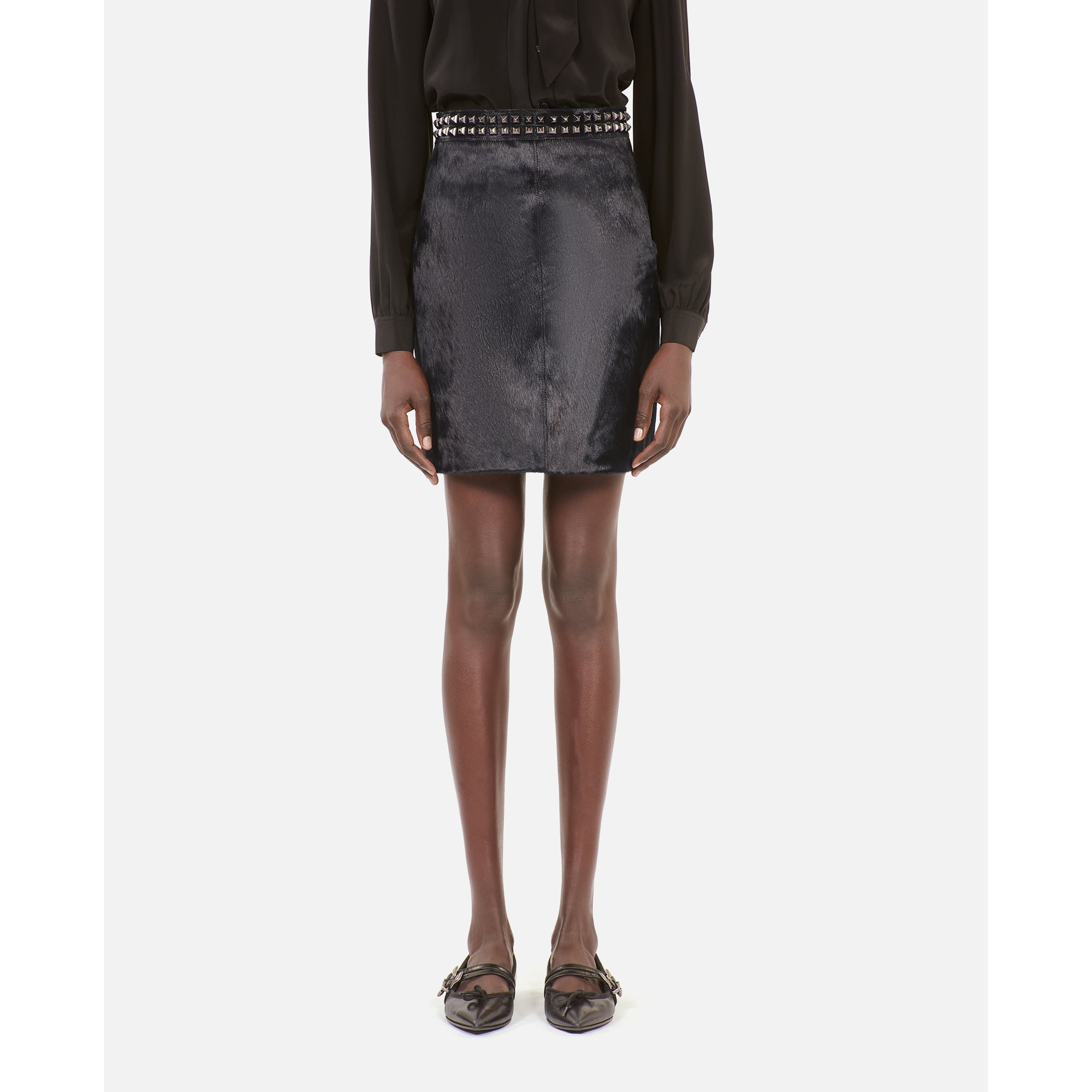 Short Leather Skirt | Women | Black