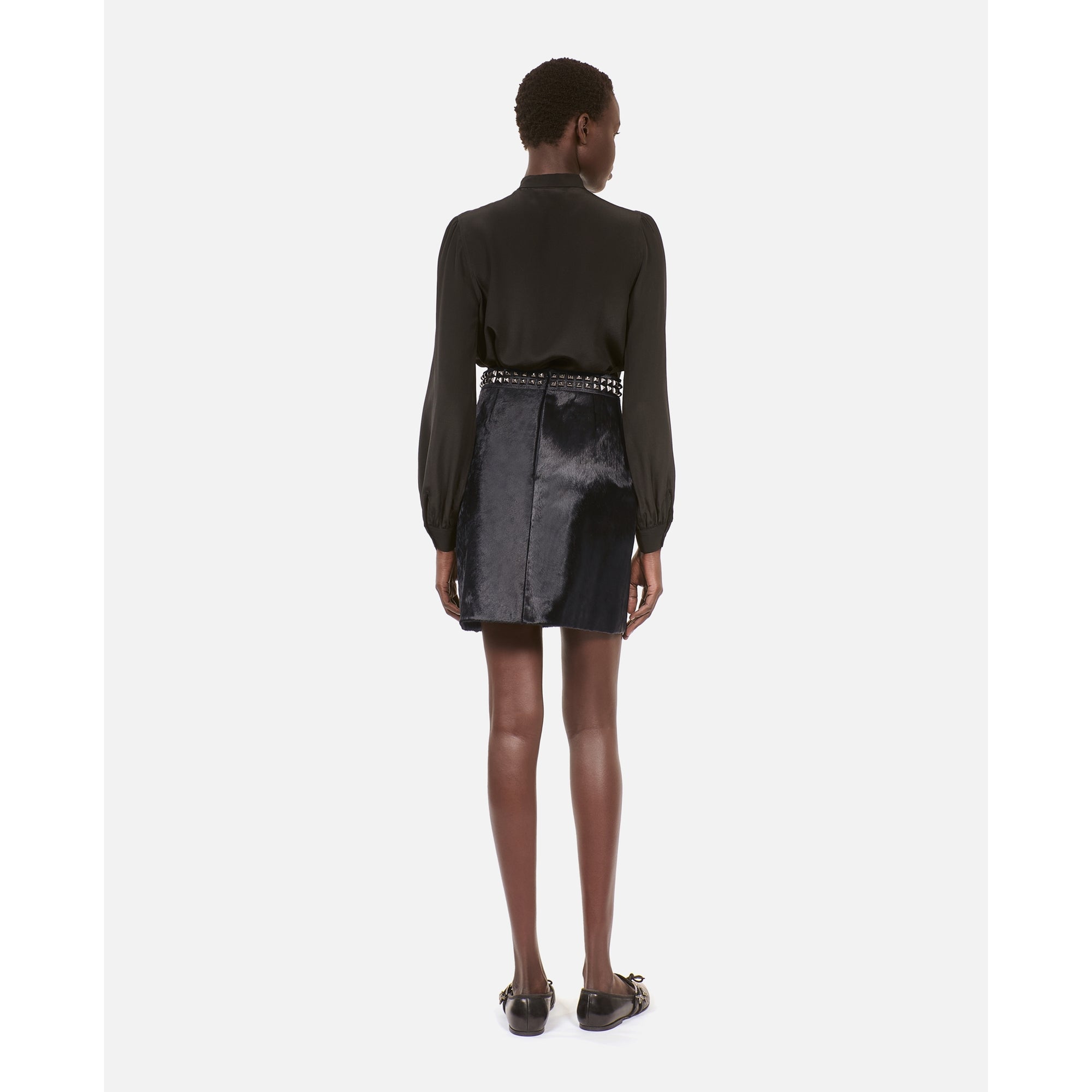 Short Leather Skirt | Women | Black